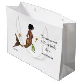 Leuke zeemeermin met zeepaardjes geschenkzak groot cadeauzakje (Achterkant Gekanteld)