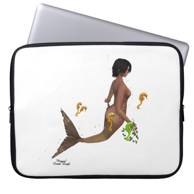 Leuke zeemeermin met zeepaardjes laptop mouw laptop sleeve (Voorkant)