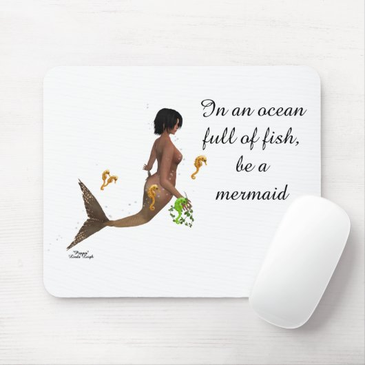 Leuke zeemeermin met zeepaardjes Mousepad Muismat (Met muis)