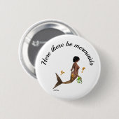 Leuke zeemeermin met zeepaardjes pin Button (Voorkant /achterkant)