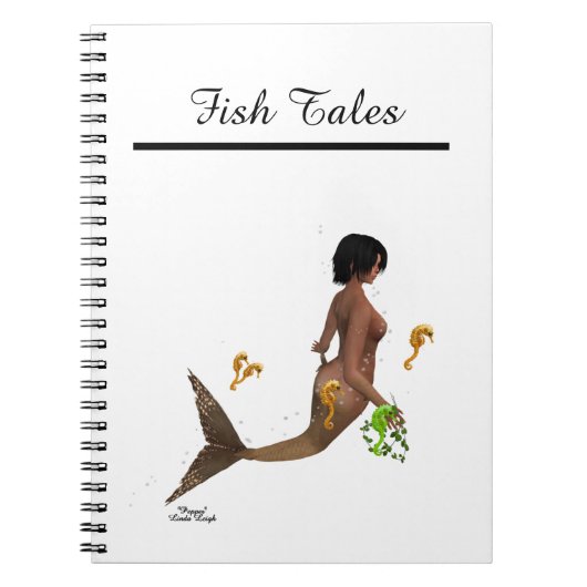 Leuke zeemeermin met zeepaardjes spiraal Notitiebo Notitieboek (Voorkant)