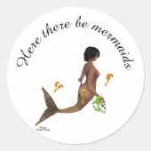 Leuke zeemeermin met zeepaardjes Stickers (Voorkant)