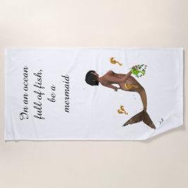 Leuke zeemeermin met zeepaardjes strandlaken