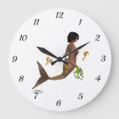 Leuke zeemeermin met zeepaardjes wandklok (Voorkant)