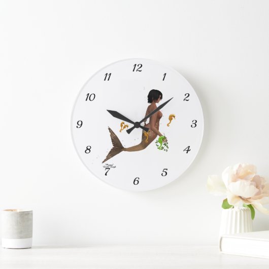 Leuke zeemeermin met zeepaardjes wandklok (Huis)