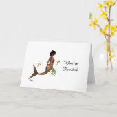 Leuke zeemeermin met zeepaardjes Wenskaart Kaart (Gele Bloem)