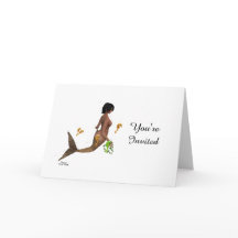 Leuke zeemeermin met zeepaardjes Wenskaart