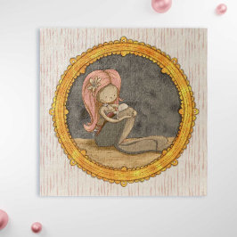 Leuke Zeemeermin Moeder en Baby Portretillustratie Legpuzzel