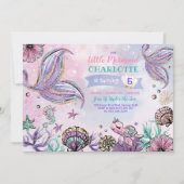 Leuke zeemeermin onder het Zee Verjaardagsfeest Kaart (Voorkant)