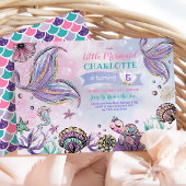 Leuke zeemeermin onder het Zee Verjaardagsfeest Kaart