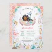 Leuke zeemeermin onder het Zee Zwembad Party Verja Kaart (Voorkant / Achterkant)