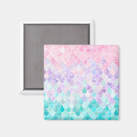 Leuke zeemeermin pastel iriserend, roze, Paarse, B Magneet (Voorkant / Achterkant)