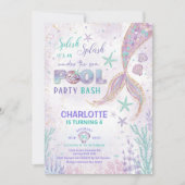 Leuke Zeemeermin Pool Party Onder het Zee Verjaard Kaart (Voorkant)