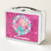 Leuke  Zeemeermin Roze Glitter Gepersonaliseerd (Voorkant)