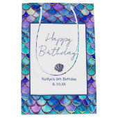 Leuke zeemeermin schalen patroon kleine meisjes ve medium cadeauzakje (Voorkant)