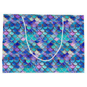 Leuke zeemeermin schalen patroon meisjes verjaarda groot cadeauzakje (Achterkant)