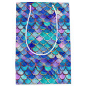 Leuke zeemeermin schalen patroon meisjes verjaarda medium cadeauzakje (Voorkant)