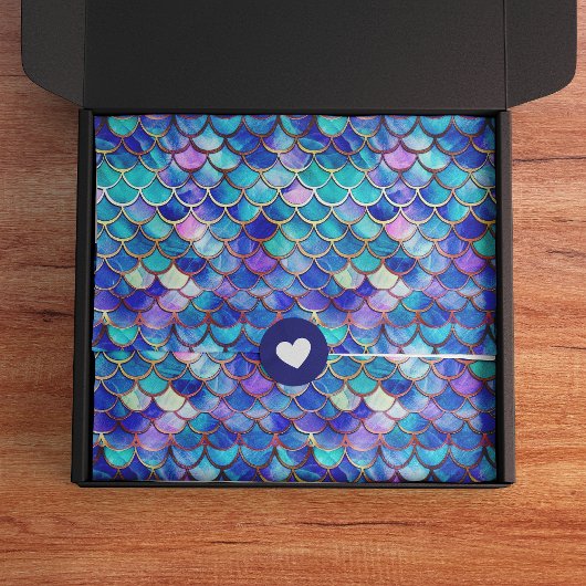 Leuke zeemeermin schalen patroon meisjes verjaarda tissuepapier