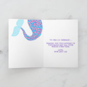 Leuke zeemeermin staart meisjes gelukkig verjaarda kaart (Binnen)