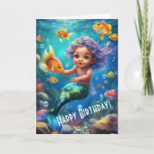 Leuke zeemeermin verjaardag kaart (Voorkant)