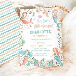 Leuke Zeemeermin Verjaardag Onder het Zee Baby Mei Kaart