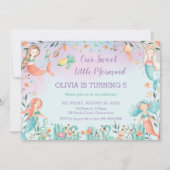 Leuke Zeemeermin Verjaardag Onder het Zee Pool Par Kaart (Voorkant)