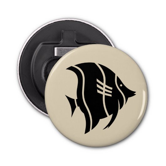 leuke zeeslende visthema | button flesopener (Voorkant)