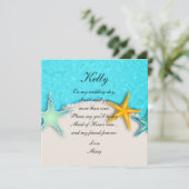 Leuke zeester zomer strand bruidsmeisje kaart (Staand voorkant)