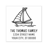 Leuke zeilboot nautische naam retouradres  zelfinktende stempel (Design)
