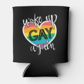 Leuke zelf-ironische pride maand wakker gay weer blikjeskoeler (Voorkant)