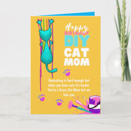 Leuke zelfgemaakte CAT MOM-verjaardag - Gek op kat Kaart