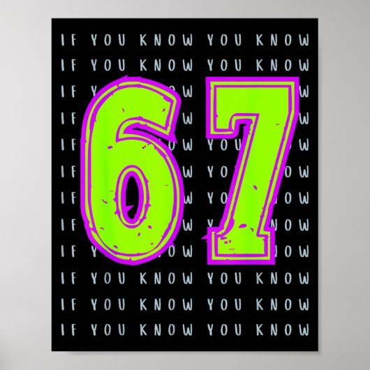 Leuke Zes Zeven 6 7 Meme Design Poster (Voorkant)
