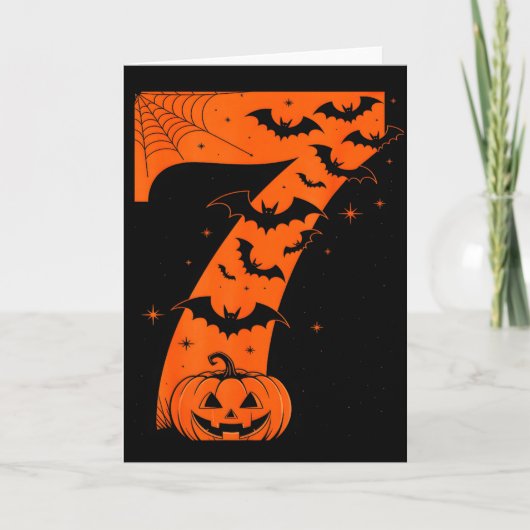 Leuke Zes Zeven 6 7 Meme Ontwerp Koppels Halloween Kaart (Voorkant)