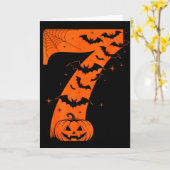 Leuke Zes Zeven 6 7 Meme Ontwerp Koppels Halloween Kaart (Gele Bloem)