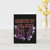 Leuke Zes Zeven 6 7 Meme Ontwerp Koppels Halloween Kaart (Gele Bloem)
