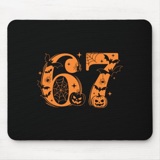 Leuke Zes Zeven 6 7 Meme Ontwerp Koppels Halloween Muismat (Voorkant)