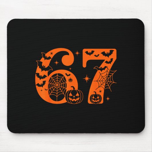 Leuke Zes Zeven 6 7 Meme Ontwerp Koppels Halloween Muismat (Voorkant)