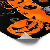 Leuke Zes Zeven 6 7 Meme Ontwerp Koppels Halloween Poster (Hoek)