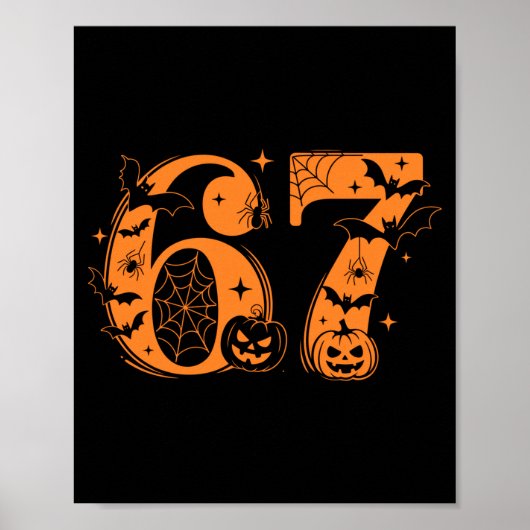 Leuke Zes Zeven 6 7 Meme Ontwerp Koppels Halloween Poster (Voorkant)