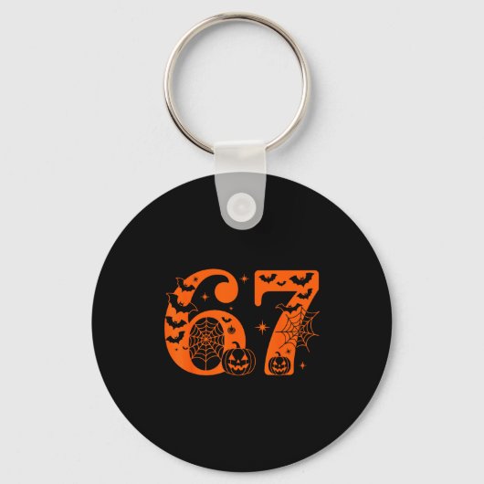 Leuke Zes Zeven 6 7 Meme Ontwerp Koppels Halloween Sleutelhanger (Voorkant)