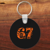 Leuke Zes Zeven 6 7 Meme Ontwerp Koppels Halloween Sleutelhanger (Voorkant)