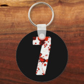 Leuke Zes Zeven 6 7 Meme Ontwerp Koppels Halloween Sleutelhanger (Voorkant)