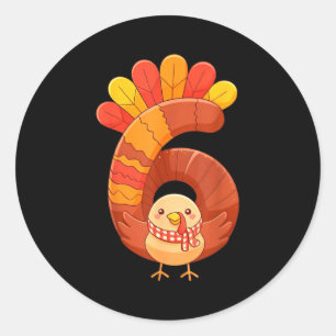 Leuke zes zeven 6 7 meme ontwerp koppels thanksgiv ronde sticker