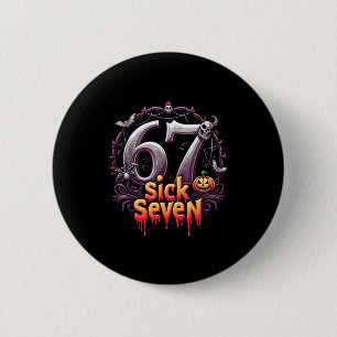 Leuke Zes Zeven 6 7 Meme Ontwerp Leuke Zieke Zeven Ronde Button 5,7 Cm