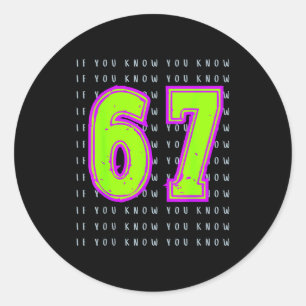 Leuke Zes Zeven 6 7 Meme Ontwerp  Ronde Sticker