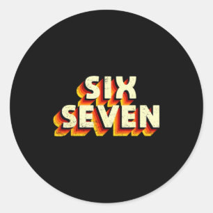 Leuke Zes Zeven 6 7 Meme Ontwerp Ronde Sticker