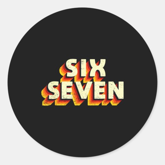 Leuke Zes Zeven 6 7 Meme Ontwerp Ronde Sticker (Voorkant)