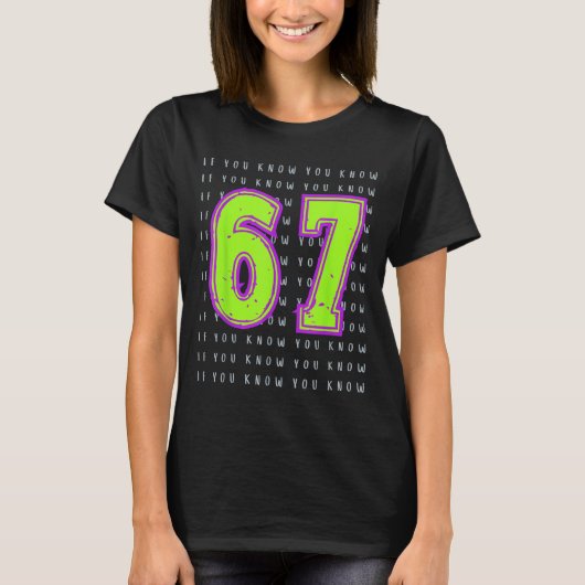 Leuke Zes Zeven 6 7 Meme Ontwerp T-shirt (Voorkant)