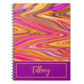Leuke zigzags van roze, geel en paarse abstract notitieboek (Voorkant)