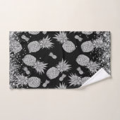 Leuke Zilveren Ananas met Zilveren Glitter Bad Handdoek (Handdoek)
